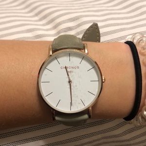 Grey wrist watch